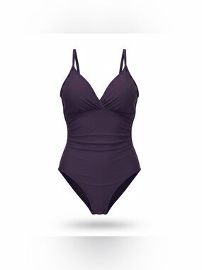 Cupshe Deep Plum V-Neck One-Piece Swimsuit XL NWT